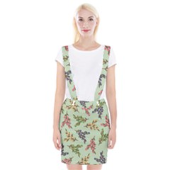 Berries Flowers Pattern Print Braces Suspender Skirt