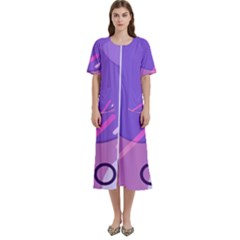 Colorful Labstract Wallpaper Theme Women s Cotton Short Sleeve Nightgown by Apen
