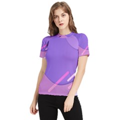 Colorful Labstract Wallpaper Theme Women s Short Sleeve Rash Guard