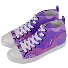 Colorful Labstract Wallpaper Theme Women s Mid-top Canvas Sneakers