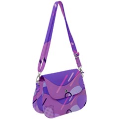 Colorful Labstract Wallpaper Theme Saddle Handbag