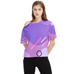 Colorful Labstract Wallpaper Theme One Shoulder Cut Out T-shirt