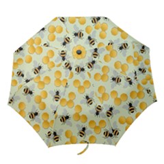 Bees Pattern Honey Bee Bug Honeycomb Honey Beehive Folding Umbrellas