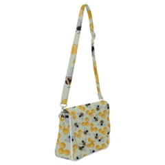 Bees Pattern Honey Bee Bug Honeycomb Honey Beehive Shoulder Bag With Back Zipper by Bedest