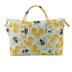 Bees Pattern Honey Bee Bug Honeycomb Honey Beehive Carry-on Travel Shoulder Bag