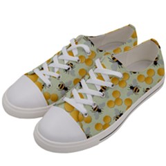 Bees Pattern Honey Bee Bug Honeycomb Honey Beehive Men s Low Top Canvas Sneakers