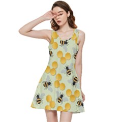 Bees Pattern Honey Bee Bug Honeycomb Honey Beehive Inside Out Racerback Dress by Bedest