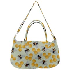 Bees Pattern Honey Bee Bug Honeycomb Honey Beehive Removable Strap Handbag