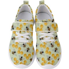 Bees Pattern Honey Bee Bug Honeycomb Honey Beehive Men s Velcro Strap Shoes