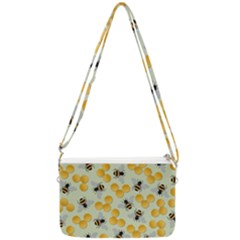 Bees Pattern Honey Bee Bug Honeycomb Honey Beehive Double Gusset Crossbody Bag