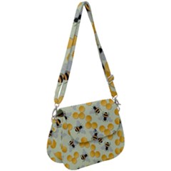 Bees Pattern Honey Bee Bug Honeycomb Honey Beehive Saddle Handbag