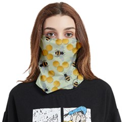 Bees Pattern Honey Bee Bug Honeycomb Honey Beehive Face Covering Bandana (two Sides)