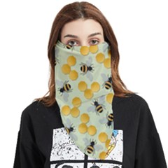 Bees Pattern Honey Bee Bug Honeycomb Honey Beehive Face Covering Bandana (triangle)