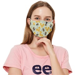 Bees Pattern Honey Bee Bug Honeycomb Honey Beehive Fitted Cloth Face Mask (adult) by Bedest