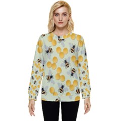 Bees Pattern Honey Bee Bug Honeycomb Honey Beehive Hidden Pocket Sweatshirt