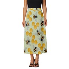 Bees Pattern Honey Bee Bug Honeycomb Honey Beehive Classic Midi Chiffon Skirt