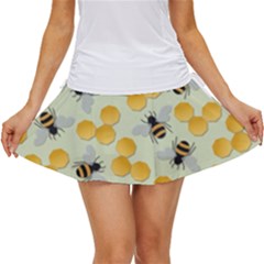 Bees Pattern Honey Bee Bug Honeycomb Honey Beehive Women s Skort