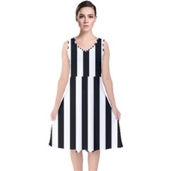 Stripes Geometric Pattern Digital Art Art Abstract Abstract Art V-neck Midi Sleeveless Dress 