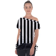 Stripes Geometric Pattern Digital Art Art Abstract Abstract Art Off Shoulder Tie-up T-shirt