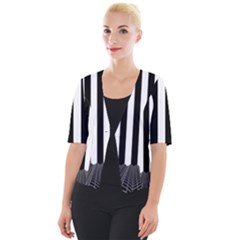 Stripes Geometric Pattern Digital Art Art Abstract Abstract Art Cropped Button Cardigan