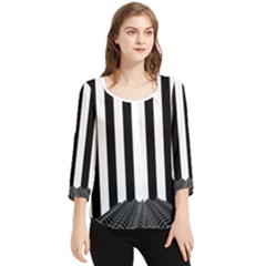 Stripes Geometric Pattern Digital Art Art Abstract Abstract Art Chiffon Quarter Sleeve Blouse