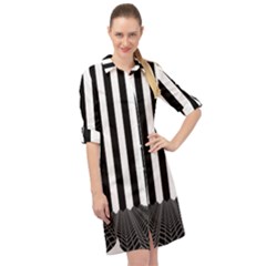 Stripes Geometric Pattern Digital Art Art Abstract Abstract Art Long Sleeve Mini Shirt Dress