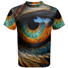 Eye Bird Feathers Vibrant Men s Cotton T-shirt