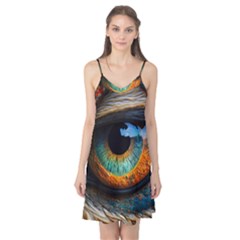 Eye Bird Feathers Vibrant Camis Nightgown 