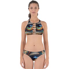 Eye Bird Feathers Vibrant Perfectly Cut Out Bikini Set by Hannah976