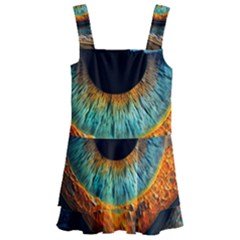 Eye Bird Feathers Vibrant Kids  Layered Skirt Swimsuit