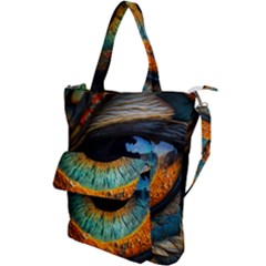 Eye Bird Feathers Vibrant Shoulder Tote Bag by Hannah976