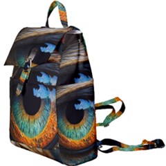 Eye Bird Feathers Vibrant Buckle Everyday Backpack