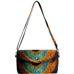 Eye Bird Feathers Vibrant Removable Strap Clutch Bag