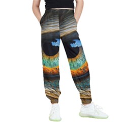 Eye Bird Feathers Vibrant Kids  Joggers