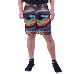 Eye Bird Feathers Vibrant Men s Pocket Shorts