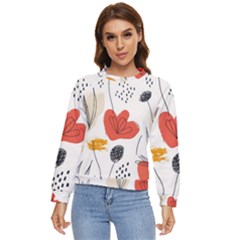 Floral Leaf Women s Long Sleeve Raglan T-shirt