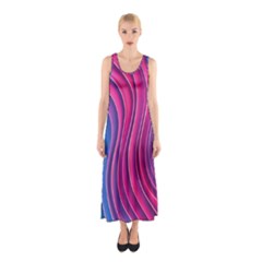 Spiral Swirl Pattern Light Circle Sleeveless Maxi Dress