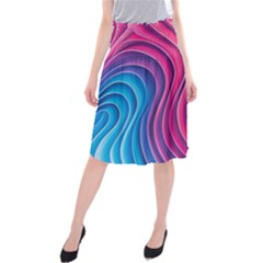 Spiral Swirl Pattern Light Circle Midi Beach Skirt