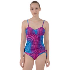 Spiral Swirl Pattern Light Circle Sweetheart Tankini Set