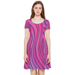 Spiral Swirl Pattern Light Circle Inside Out Cap Sleeve Dress