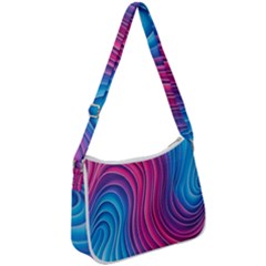 Spiral Swirl Pattern Light Circle Zip Up Shoulder Bag by Ndabl3x