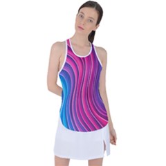 Spiral Swirl Pattern Light Circle Racer Back Mesh Tank Top