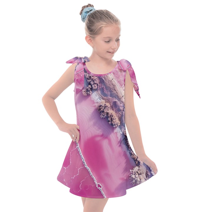 Texture Pink Pattern Paper Grunge Kids  Tie Up Tunic Dress