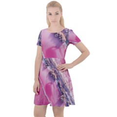 Texture Pink Pattern Paper Grunge Cap Sleeve Velour Dress 