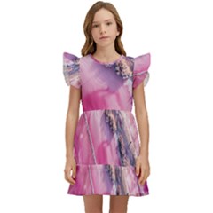 Texture Pink Pattern Paper Grunge Kids  Winged Sleeve Dress by Ndabl3x