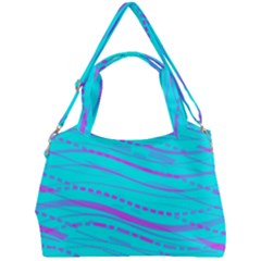 Wave Stripe Pattern Design Aqua Double Compartment Shoulder Bag