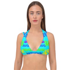 Abstract Design Pattern Double Strap Halter Bikini Top