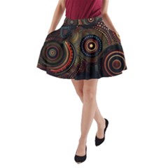 Abstract Geometric Pattern A-line Pocket Skirt