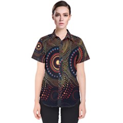 Abstract Geometric Pattern Women s Short Sleeve Shirt