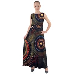 Abstract Geometric Pattern Chiffon Mesh Boho Maxi Dress